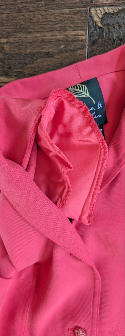 NWT Dana B + Karen Silk Overshirt / Shacket in Coral Pink - Picture 10 of 10